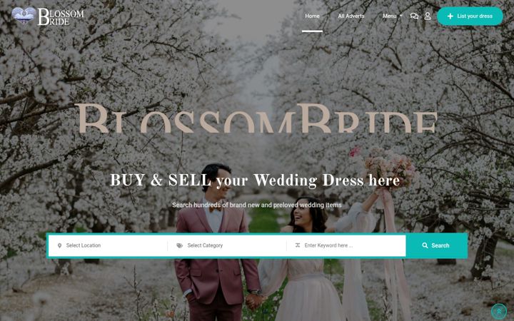 Screenshot of blossombride.uk