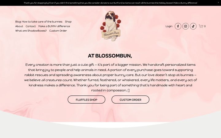 Posnetek zaslona blossombun.com