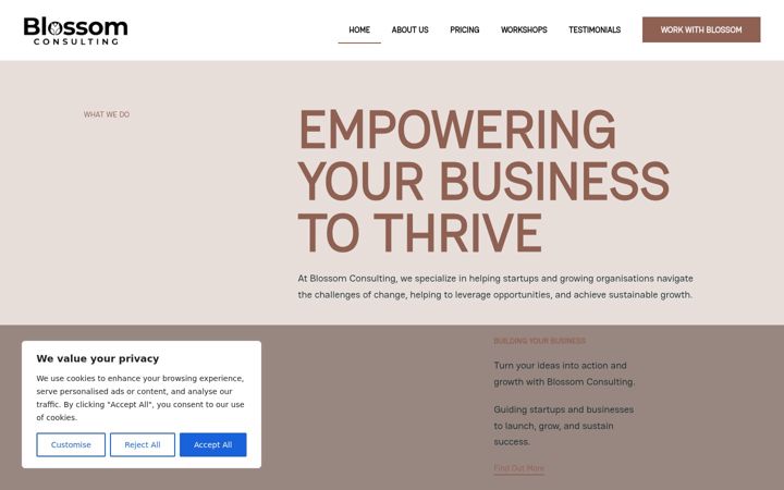 Screenshot of blossomconsulting.co.uk