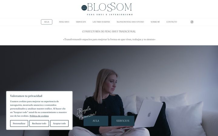 Skjámynd af blossomfengshui.es