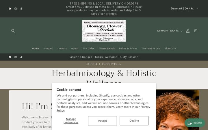 Screenshot of blossomflowerherbals.com