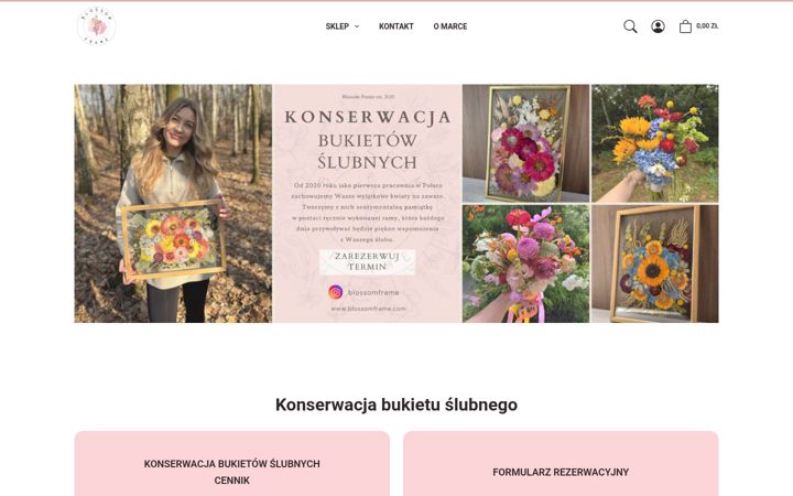 Skjámynd af blossomframe.com
