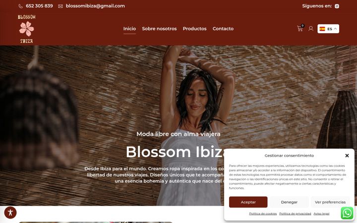 Skjámynd af blossomibiza.es