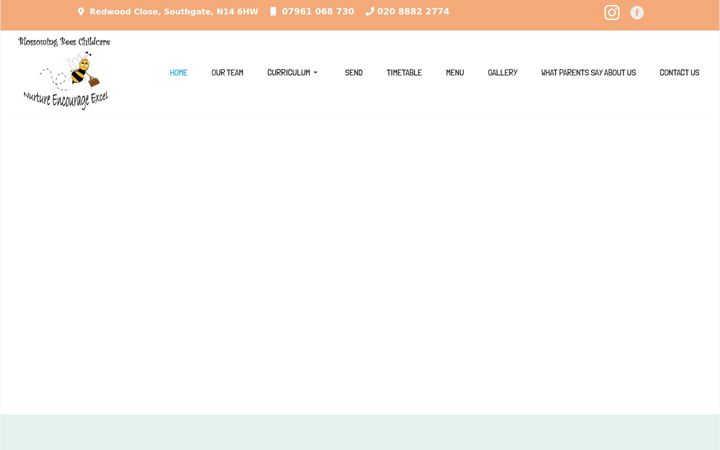 Screenshot of blossomingbeeschildcare.co.uk