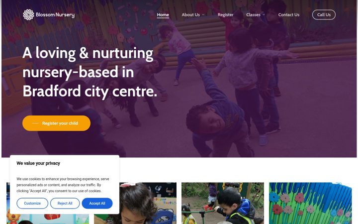 Screenshot of blossomnursery.co.uk