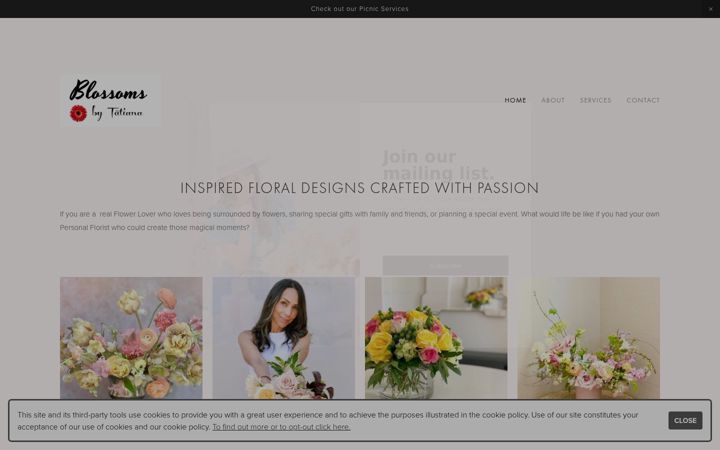 Screenshot of blossomsbytatiana.com