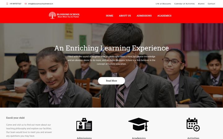 Snimka zaslona za blossomsschoolmeerut.in