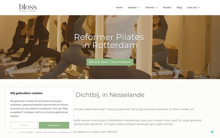 Screenshot of blosspilatesstudio.nl