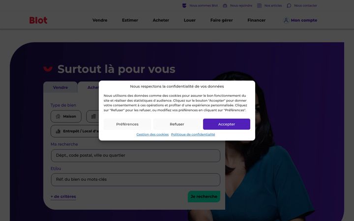 Képernyőkép: blot-immobilier.fr