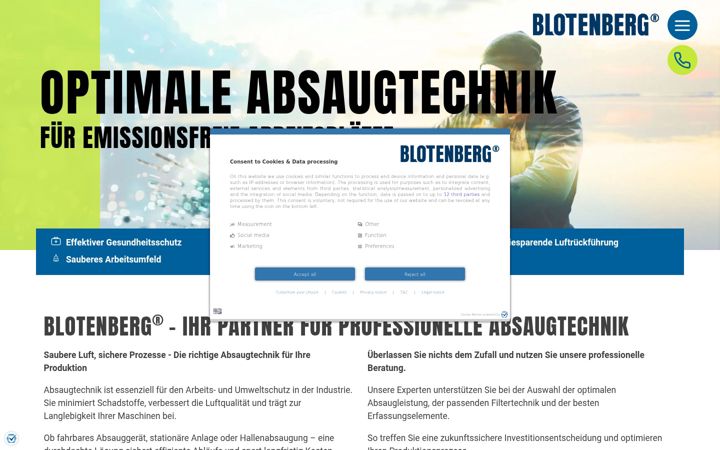 Screenshot of blotenberg.de