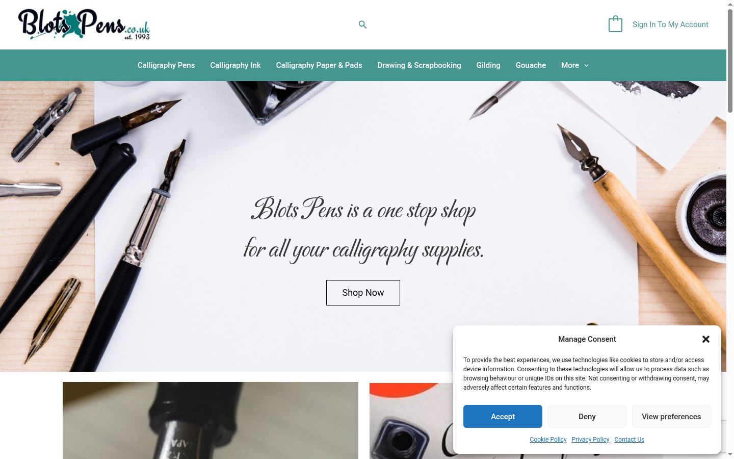 Screenshot of the consent banner shown before any interaction