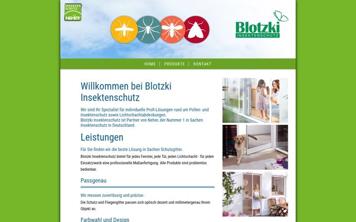 Screenshot of blotzki-insektenschutz.de