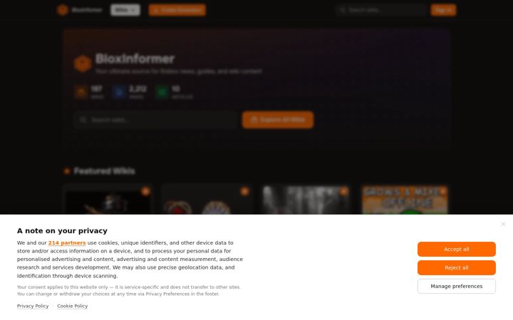 Screenshot of bloxinformer.com