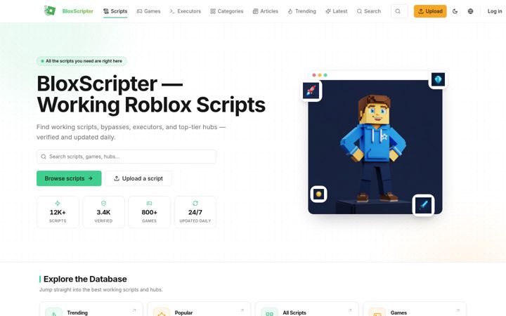 Ekrānuzņēmums no bloxscripter.com
