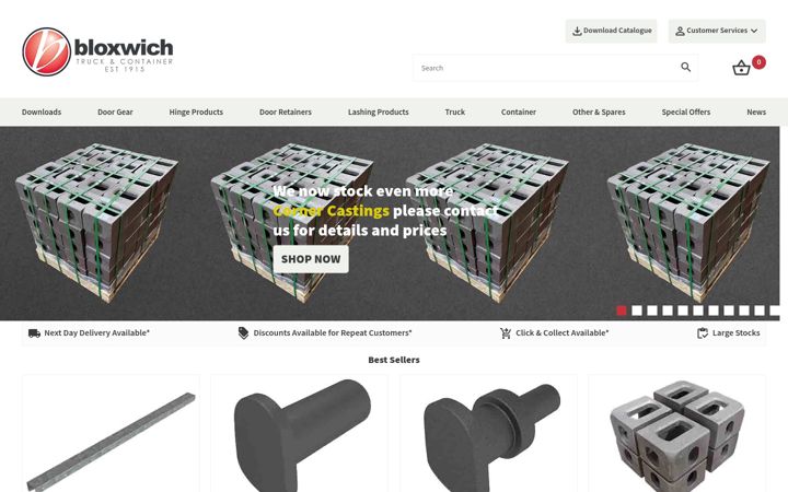 Screenshot of bloxwichdoorgear.com