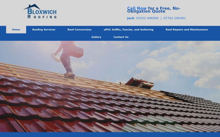 Captura de pantalla de bloxwichroofing.co.uk