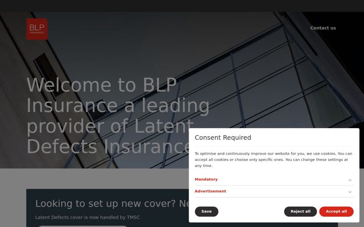 Ekrano kopija blpinsurance.com