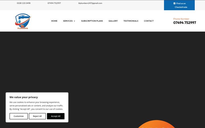 Screenshot of blplumbersnottinghamltd.co.uk