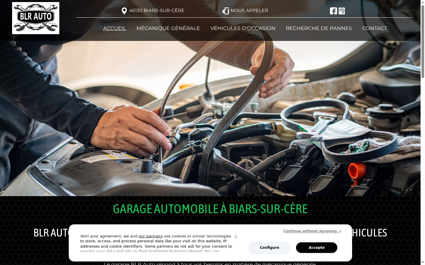 Screenshot del banner di consenso mostrato prima di qualsiasi interazione