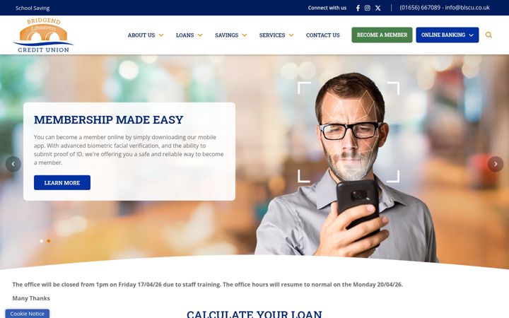 Screenshot of blscu.co.uk