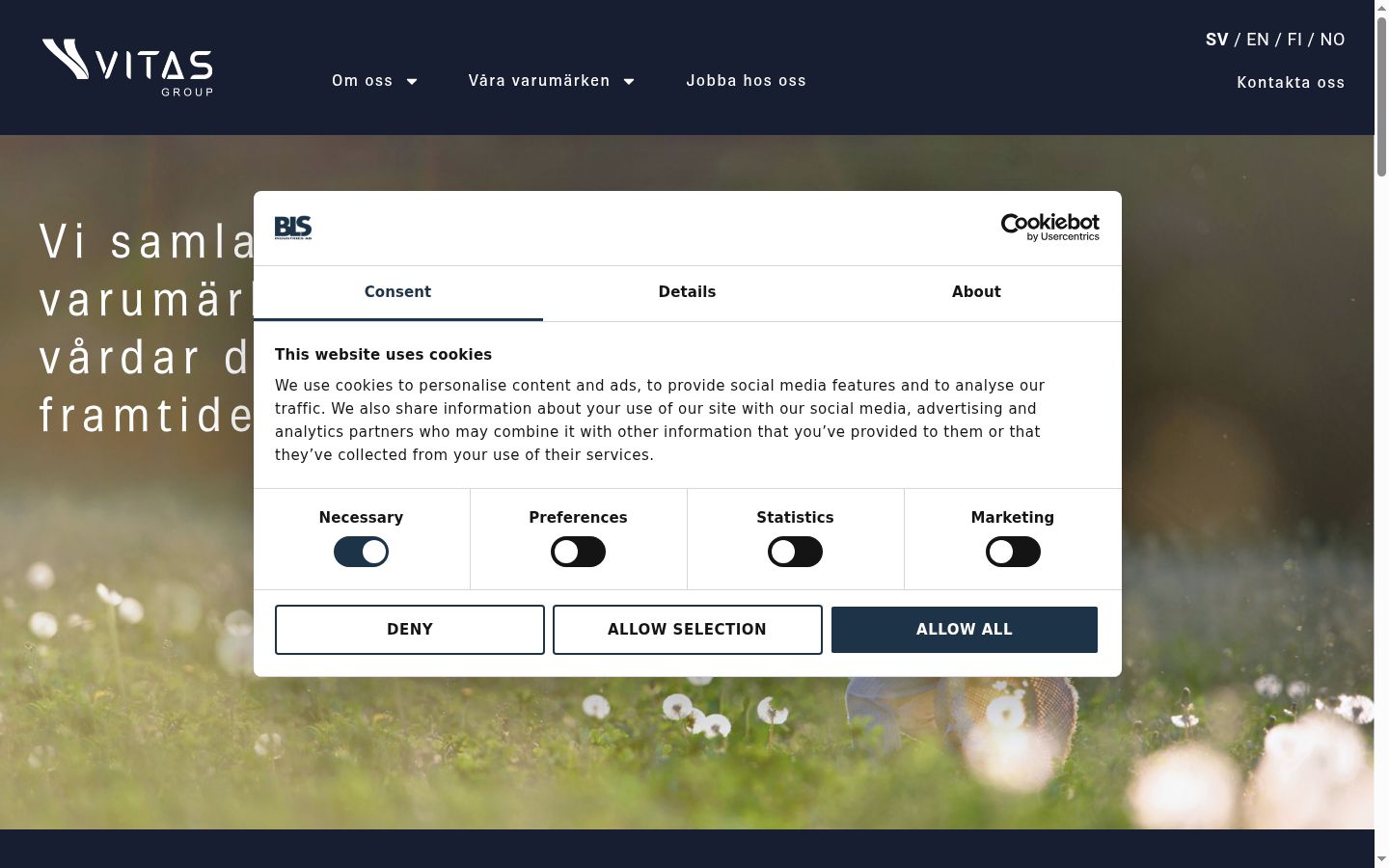 Screenshot tal-banner tal-kunsens muri qabel kwalunkwe interazzjoni