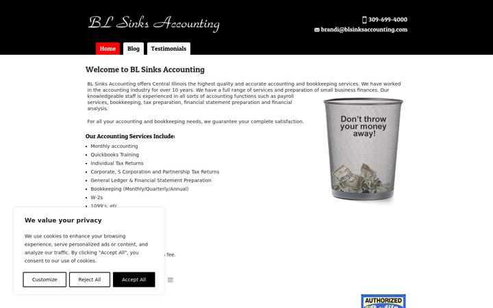 Zrzut ekranu blsinksaccounting.com