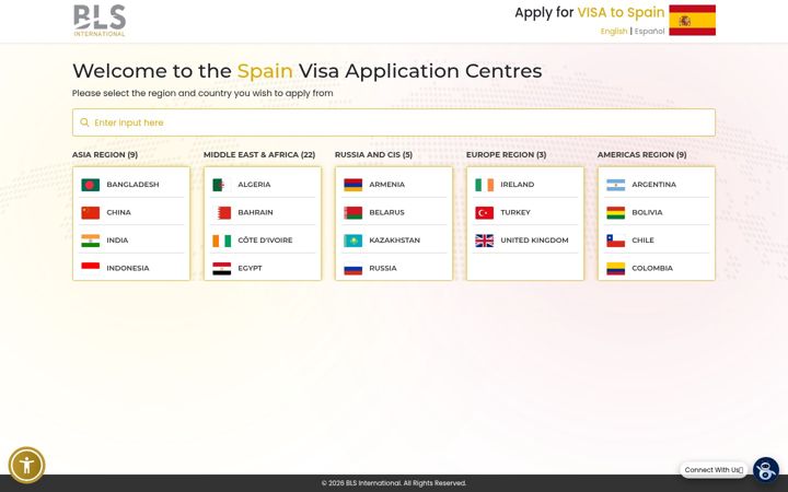 Screenshot of blsspainvisa.com