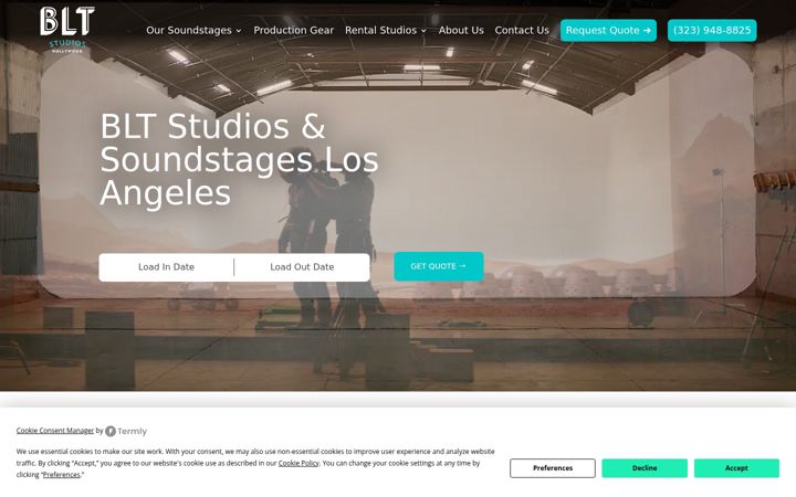 Екранна снимка на bltsoundstages.com