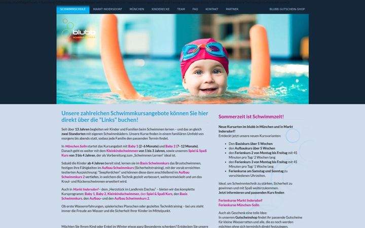 Screenshot of blubb-schwimmschule.de