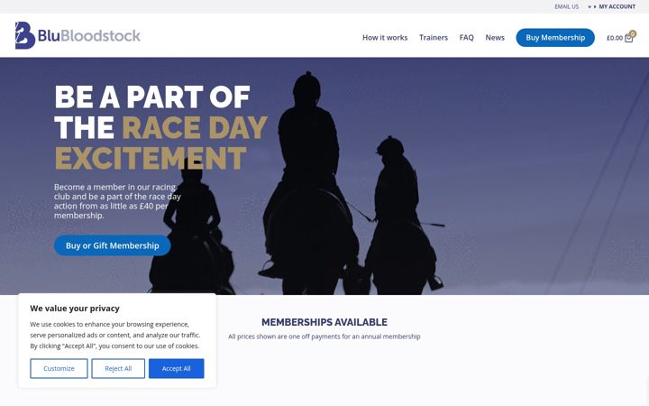 Screenshot of blubloodstock.co.uk