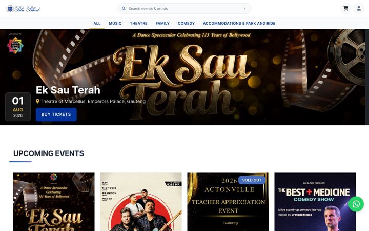 Screenshot of blubloodtickets.com