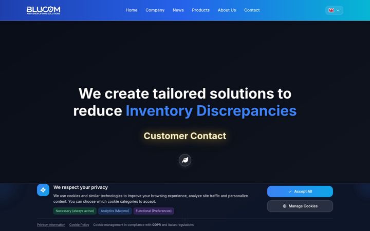 Screenshot of blucomworld.com