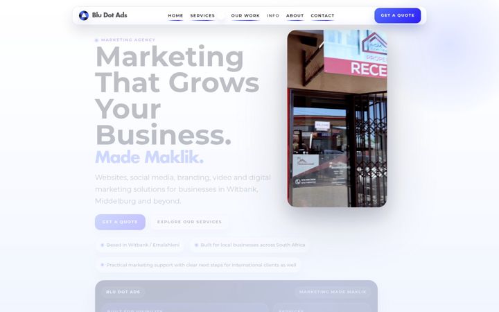 Screenshot of bludotads.co.za