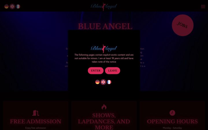 Ekraanipilt saidist blue-angel.de