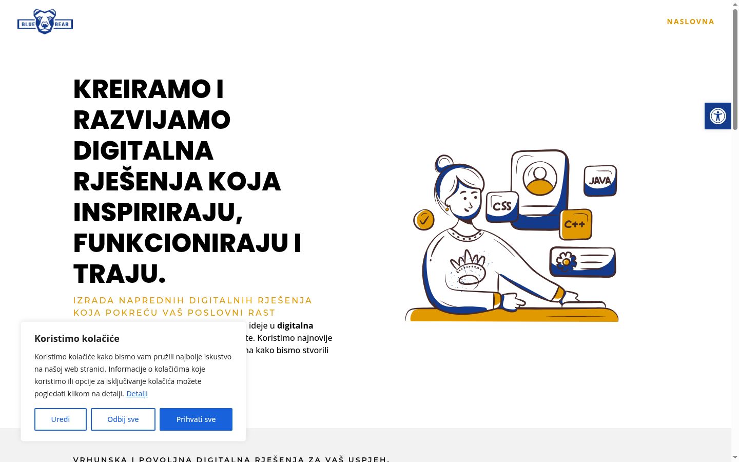 Capture d'écran de la bannière de consentement affichée avant toute interaction