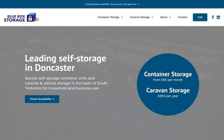 Screenshot of blue-box-storage.co.uk