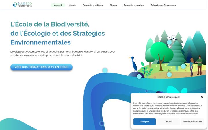 Ekrānuzņēmums no blue-eco-formations.com
