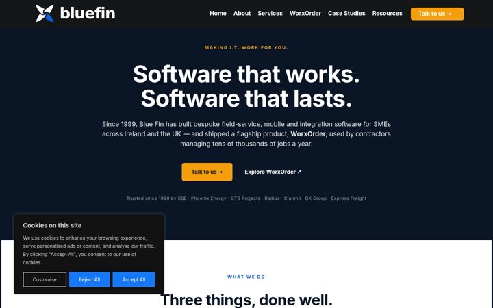 Screenshot of blue-fin.co.uk