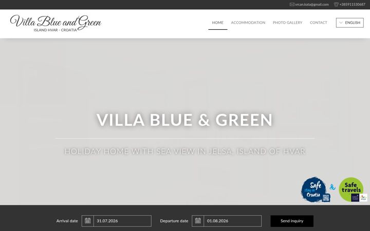 Screenshot of blue-green-hvar.com