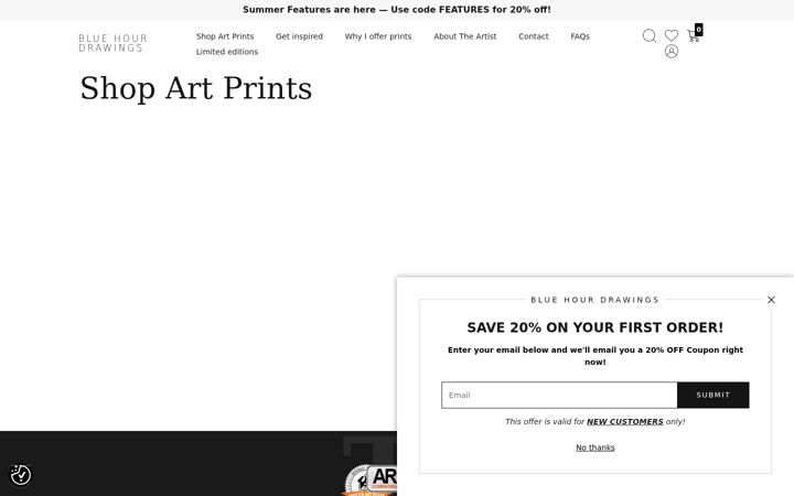 Ekrānuzņēmums no blue-hour-drawings.com