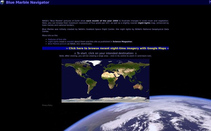 Screenshot of blue-marble.de