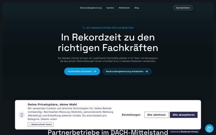 Screenshot of blue-marketing.at