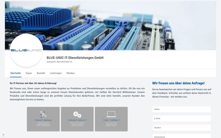 Screenshot of blue-unic.at
