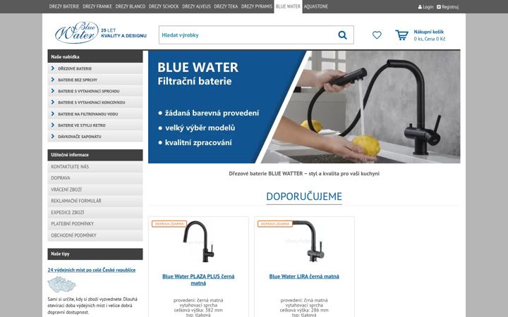 Screenshot of blue-water.cz