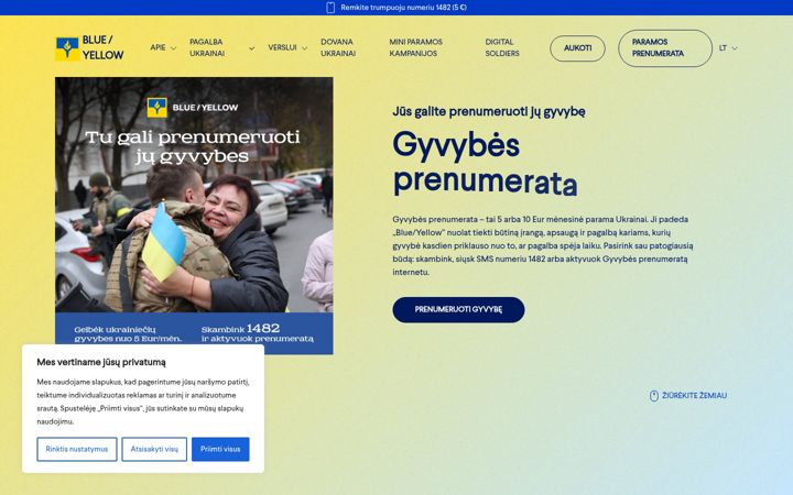 Screenshot ta' blue-yellow.lt