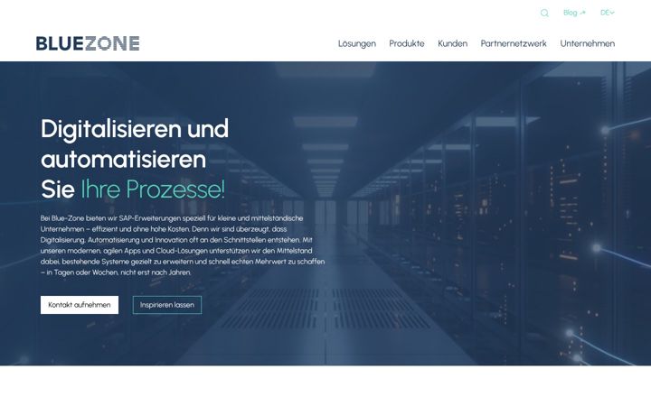 Posnetek zaslona blue-zone.io