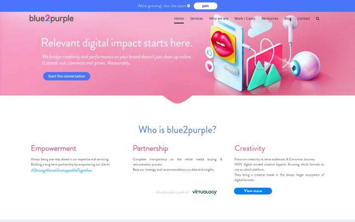 Screenshot di blue2purple.com