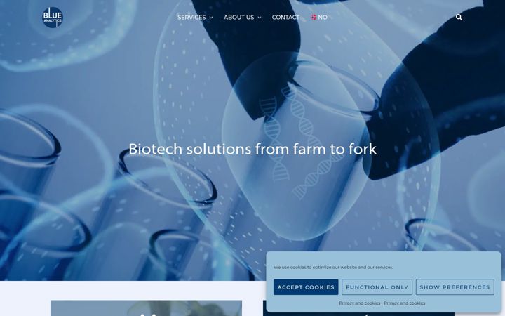 Screenshot of blueanalytics.no
