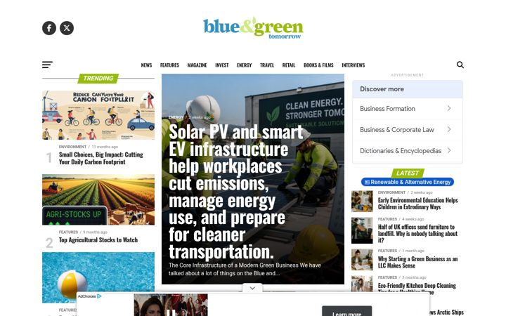 Екранна снимка на blueandgreentomorrow.com