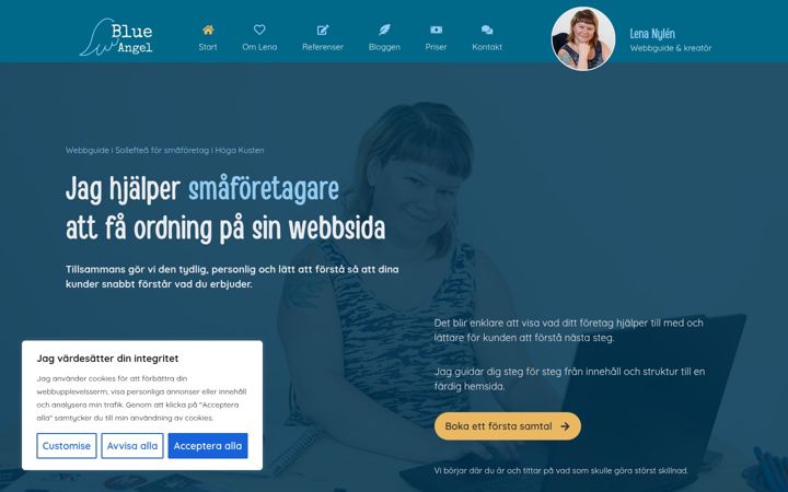 Screenshot of blueangel.se